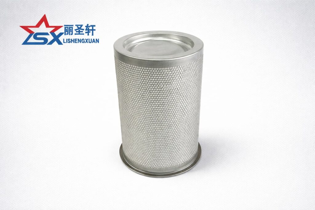 Air compressor oil separator element open end view