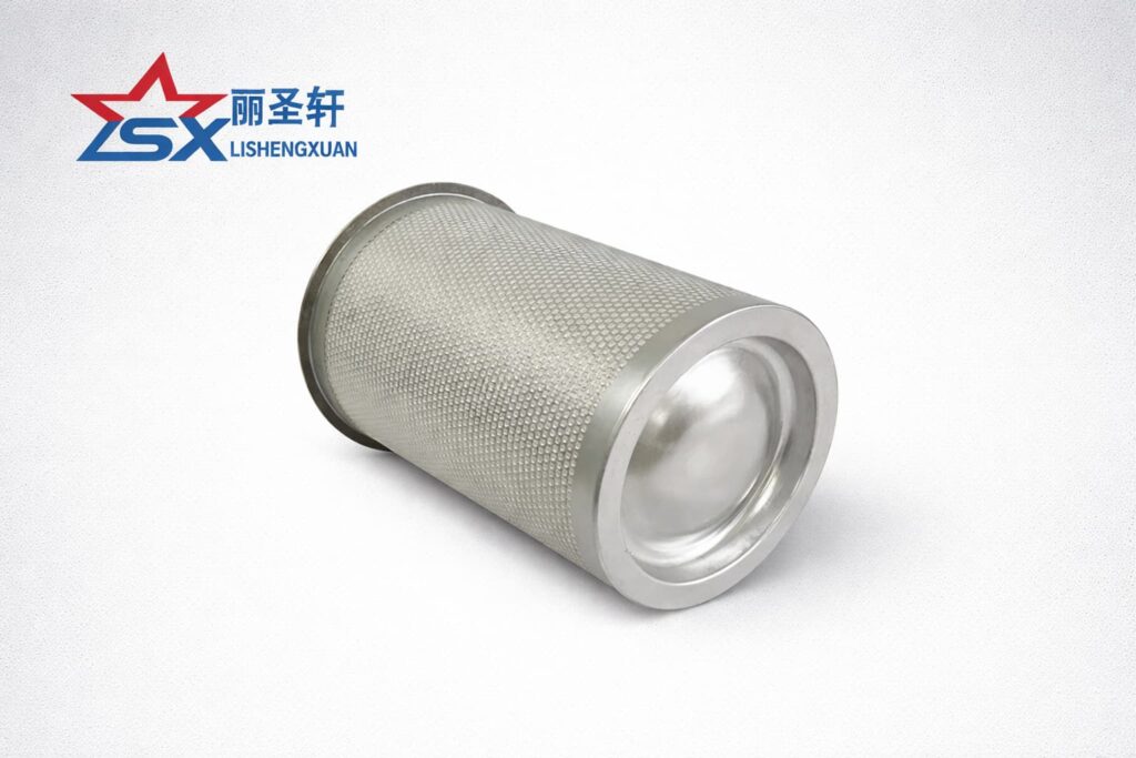 Air compressor oil separator element open top view