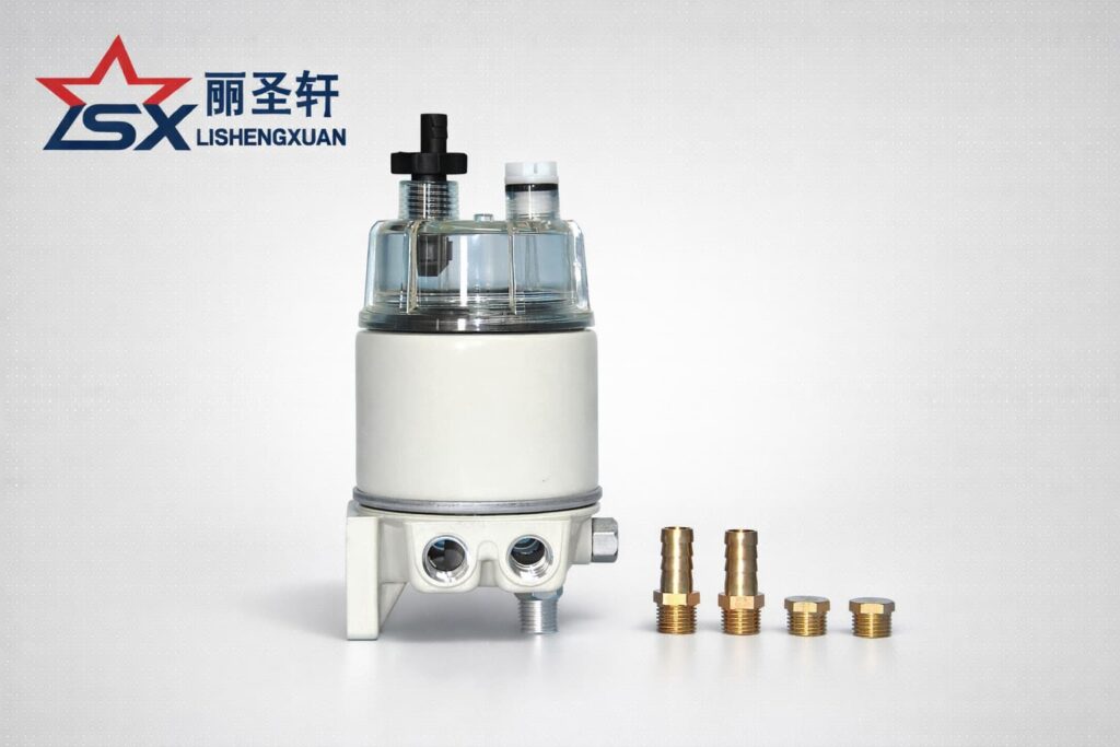 R12T fuel water separator filter with fittings catalog image
