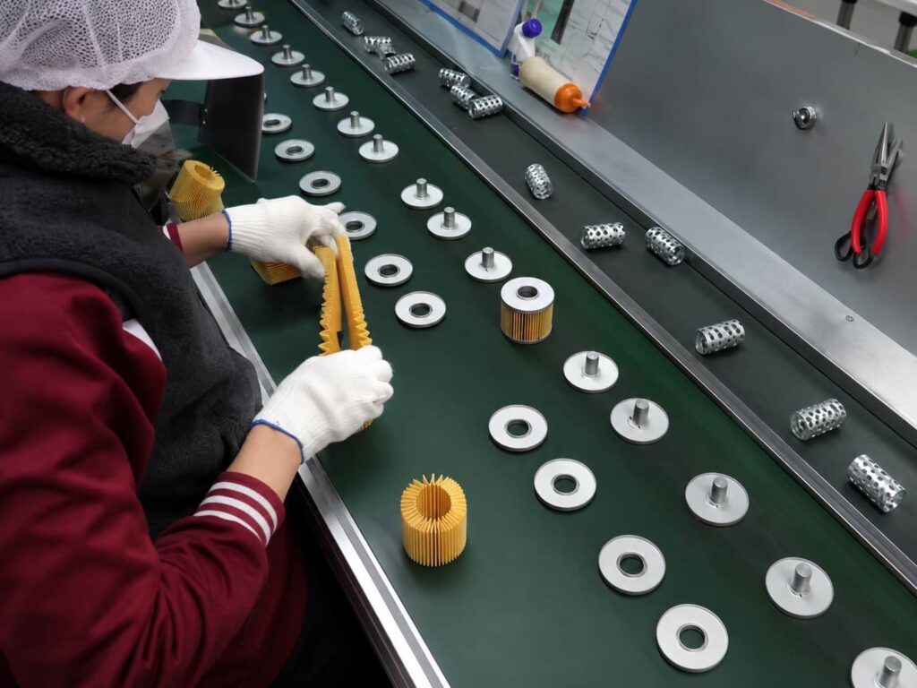 Assembly of filter elements