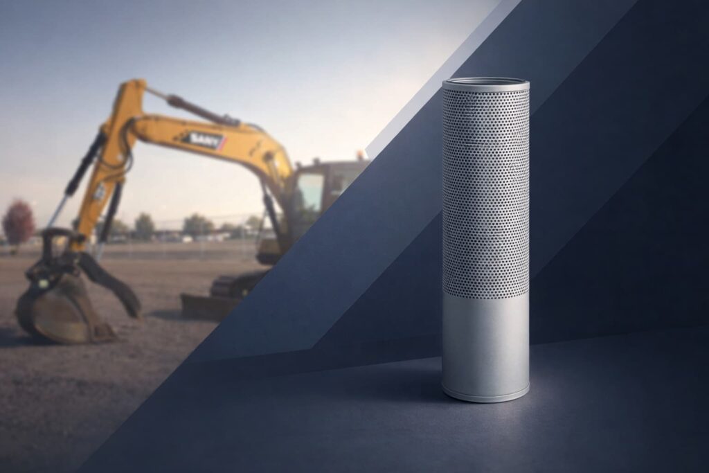 Hero banner for 60200365 SH60793 P584773 hydraulic oil filter element with SANY excavator background