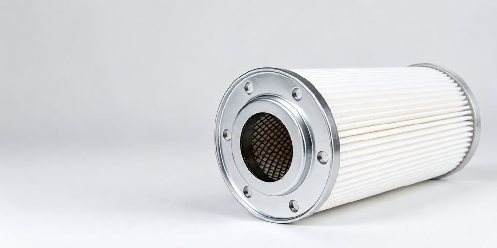 High-pressure hydraulic filter element with pleated media and inner metal support mesh