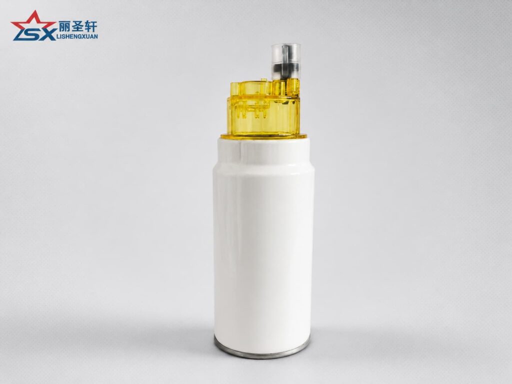 PL420 spin-on fuel water separator with transparent yellow top bowl for heavy-duty diesel fuel systems