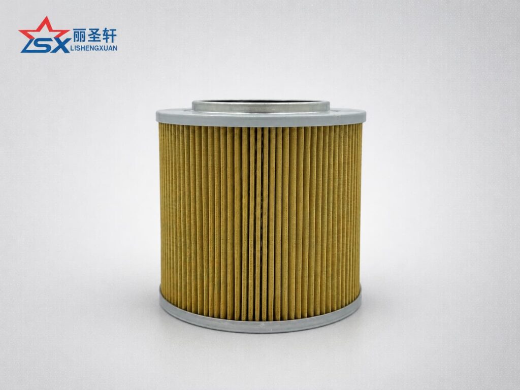 4244123 hydraulic oil filter element with pleated filter media and metal end caps for Doosan Daewoo and Hitachi excavators